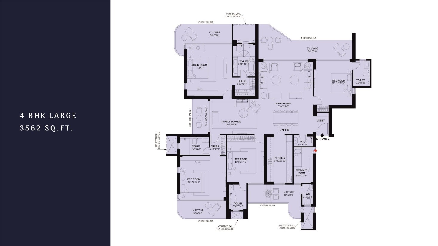 Other, 4s-the-aurrum 4 Bedroom 3562 Sq.Ft. Apartment In Sector 59 Gurgaon 8496274