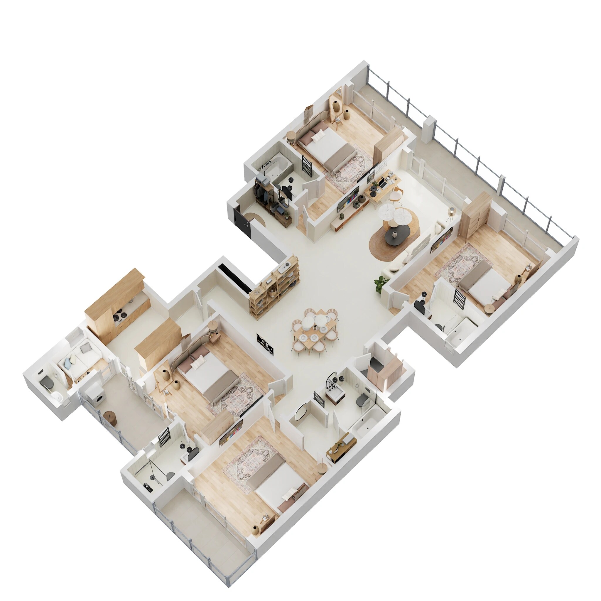 Floor plan of 4 BHK 3200 Sq. Ft. Ind Floor in Adani Samsara Ivana, Gurgaon