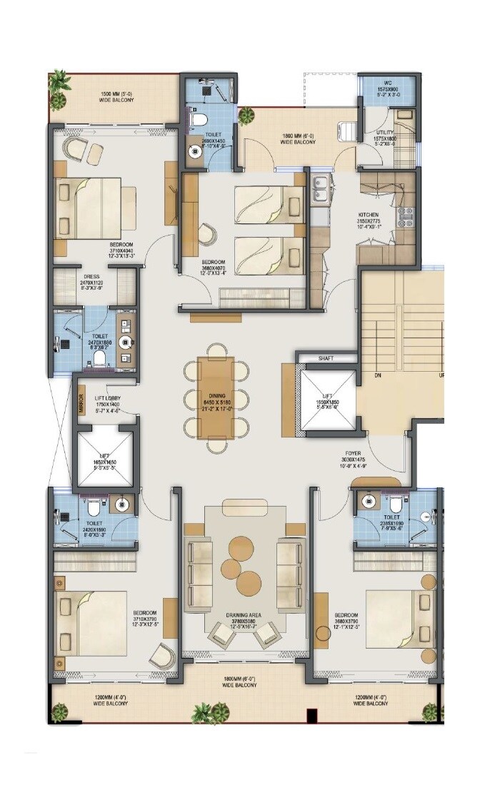 Other, adani-samsara-ivana 4 Bedroom 3200 Sq.Ft. Apartment In Sector 63 Gurgaon 9273027
