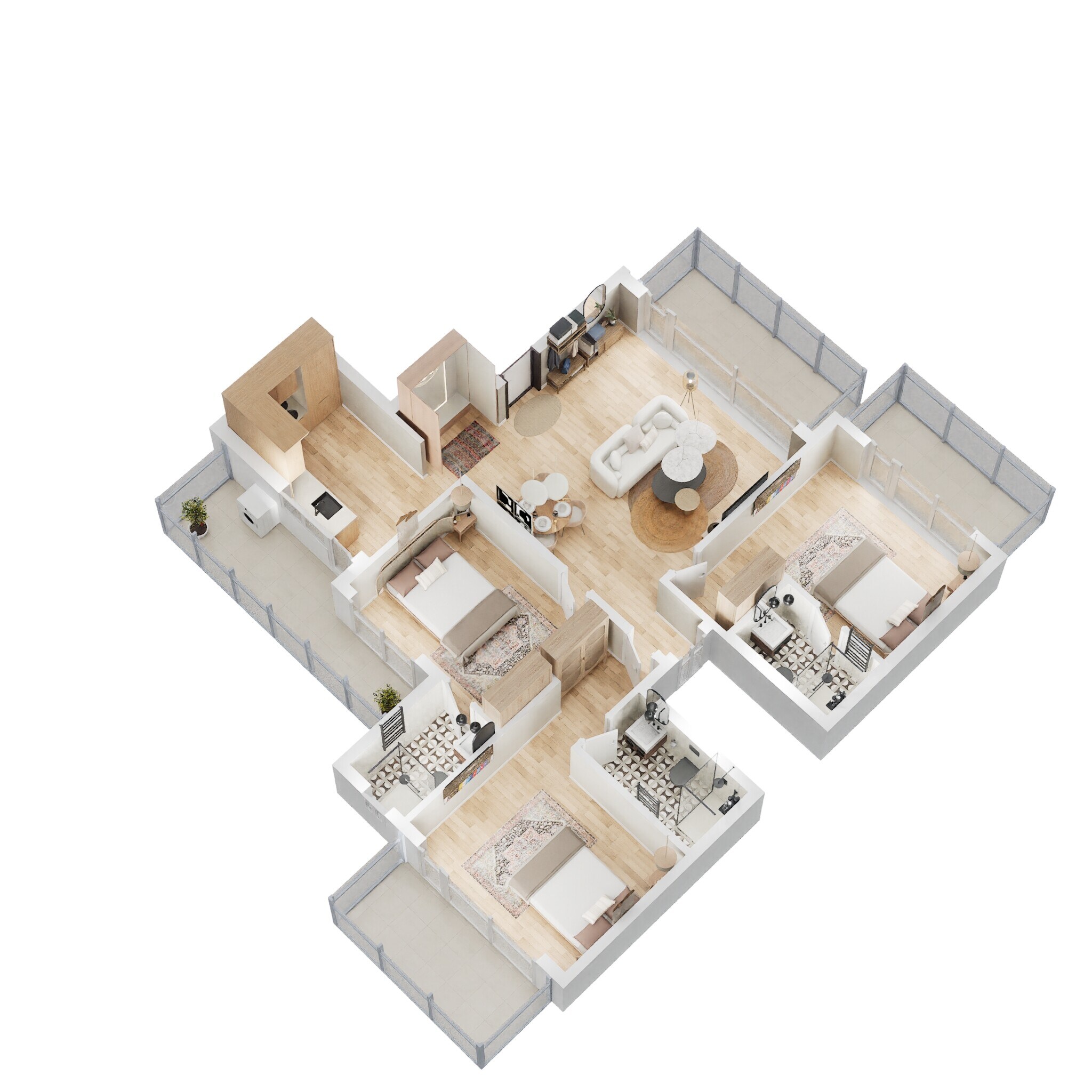 Floor plan of 3 BHK 1800 Sq. Ft. Ind Floor in Adani Samsara Vilasa, Gurgaon