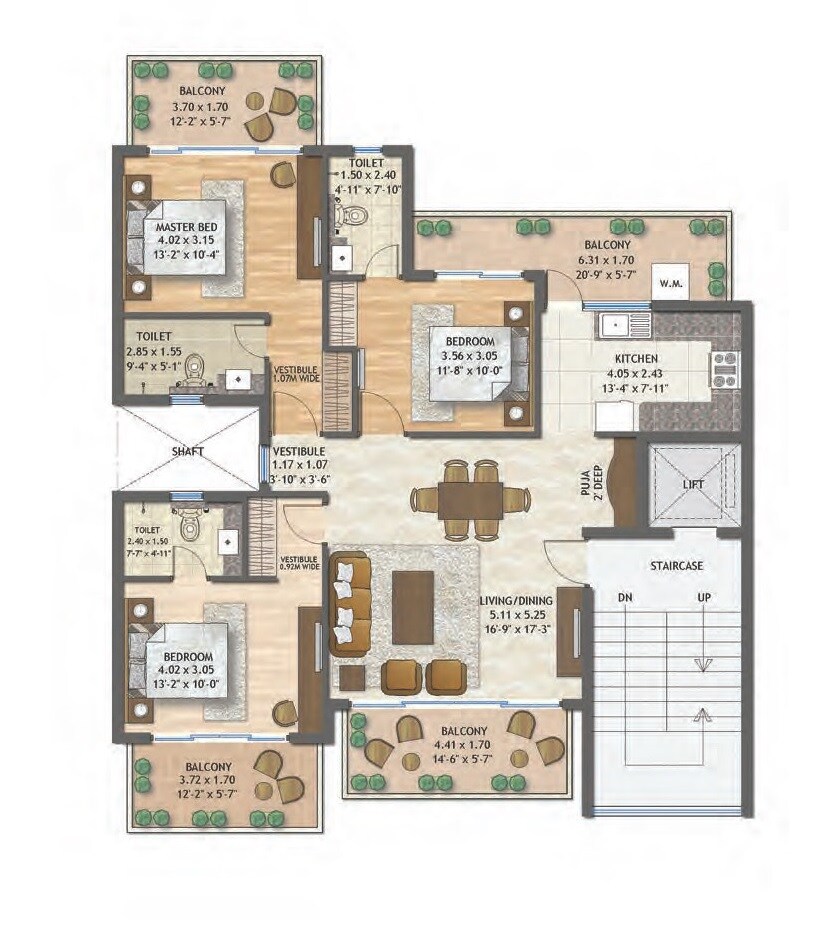 Other, adani-samsara-vilasa 3 Bedroom 1800 Sq.Ft. Apartment In Sector 63 Gurgaon 7123396