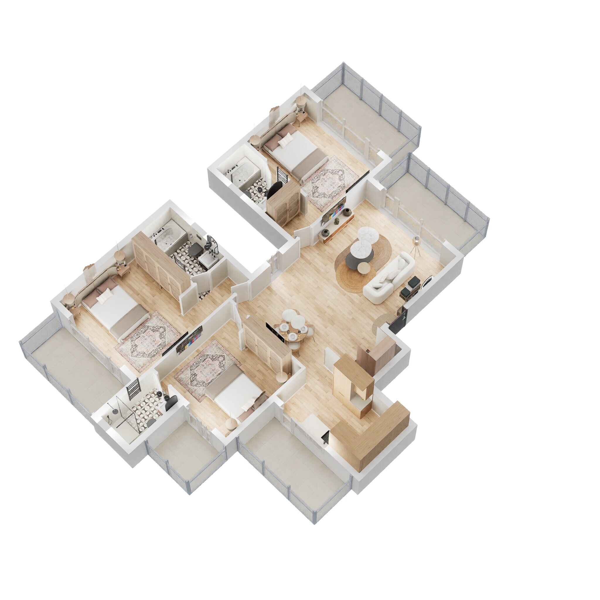 Floor plan of 3 BHK 1870 Sq. Ft. Ind Floor in Adani Samsara Vilasa, Gurgaon