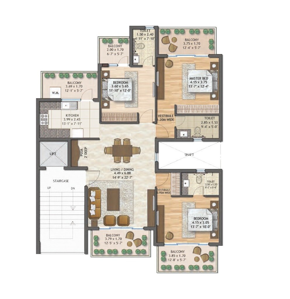  3 BHK Apartment at Adani Samsara Vilasa, Sector 63 – for Sale