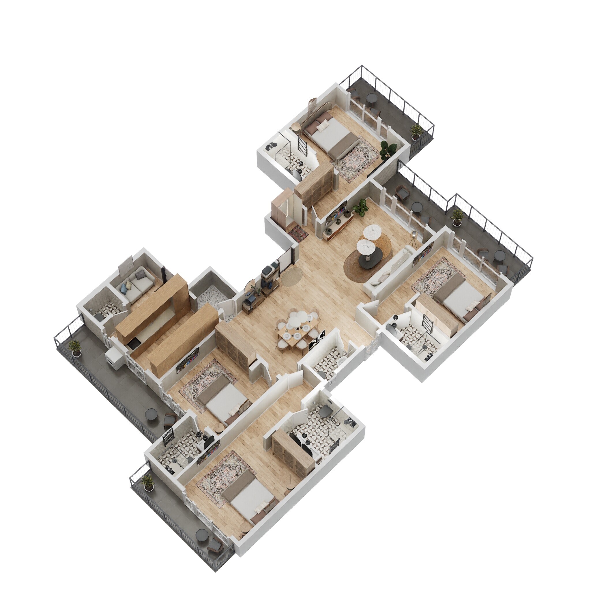 Floor plan of 4 BHK 2321 Sq. Ft. Ind Floor in Adani Samsara Vilasa, Gurgaon
