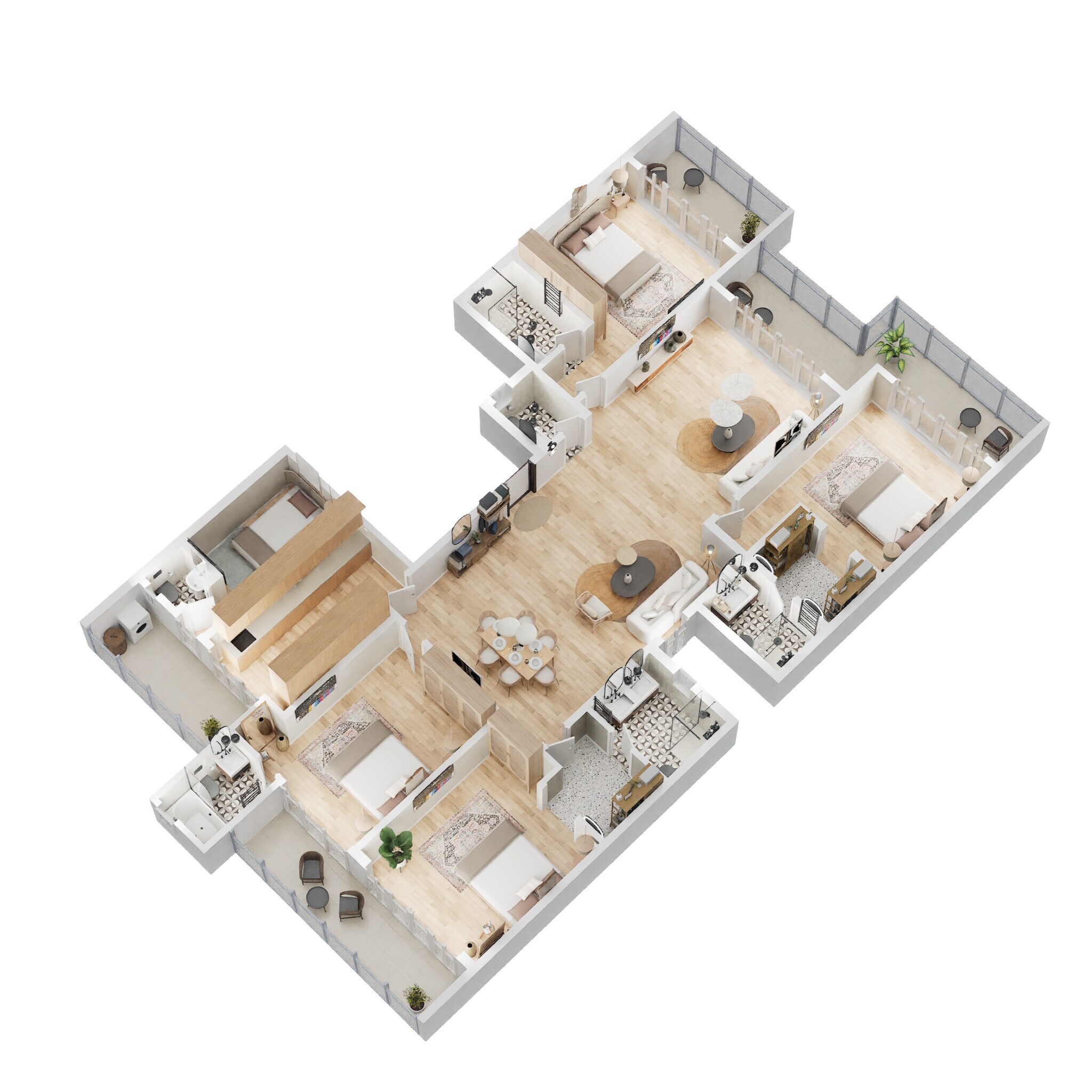 Floor plan of 4 BHK 2733 Sq. Ft. Ind Floor in Adani Samsara Vilasa, Gurgaon