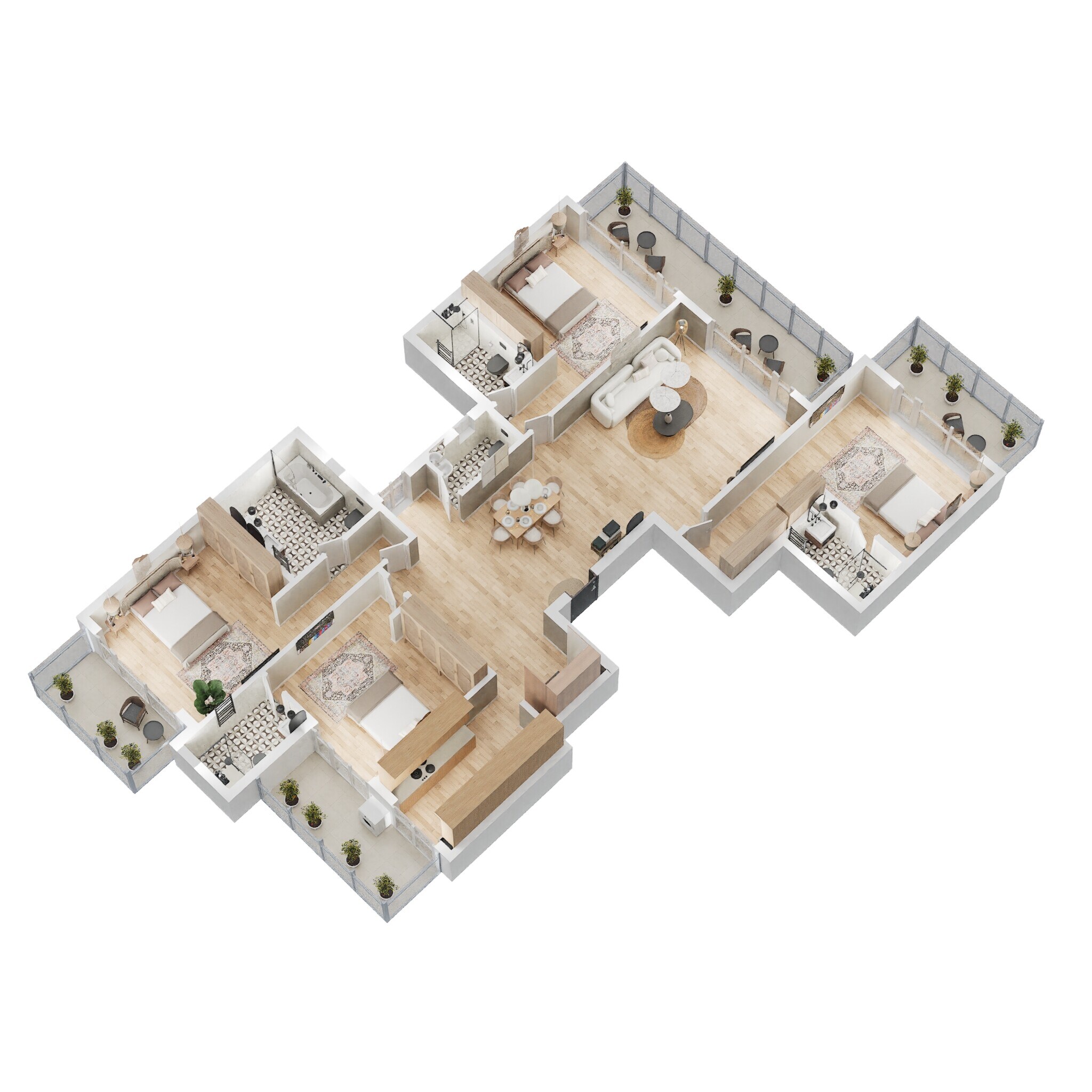 Floor plan of 4 BHK 2750 Sq. Ft. Ind Floor in Adani Samsara Vilasa, Gurgaon