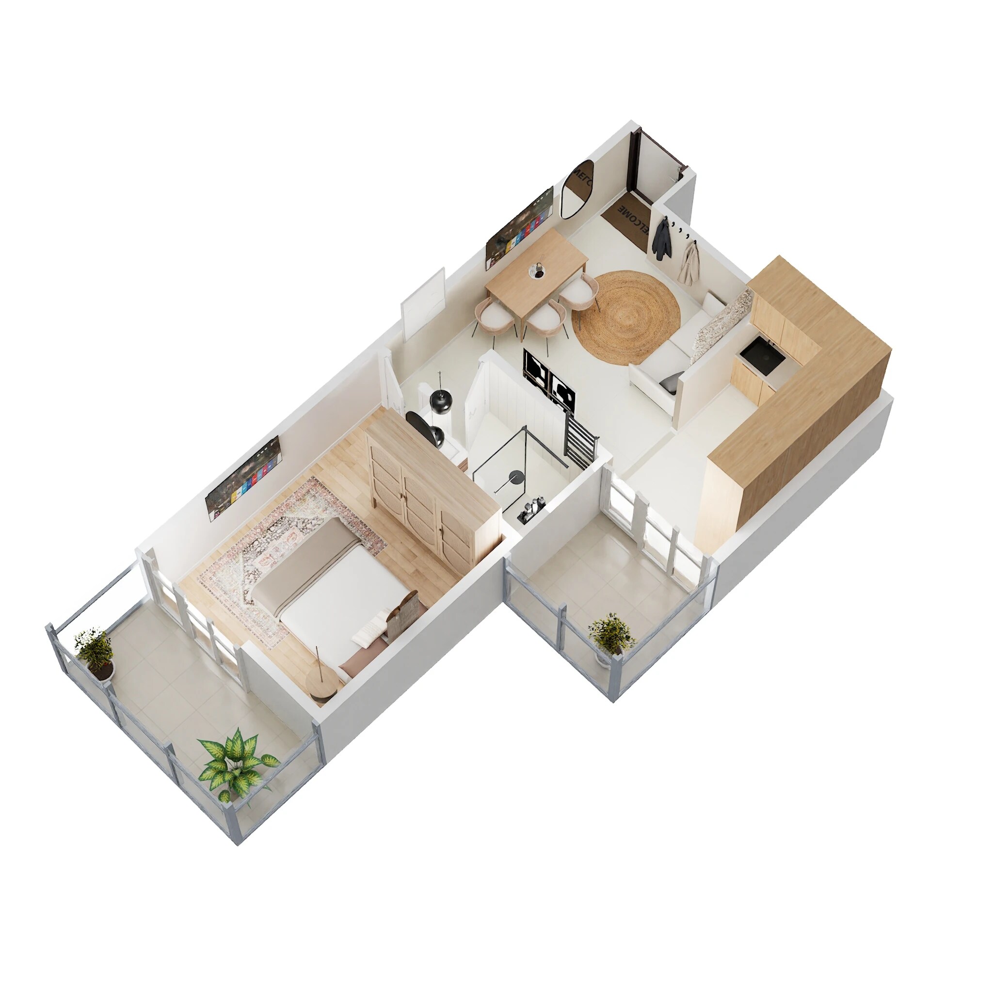 Floor plan of 1 BHK 326 Sq. Ft. Apartment in Adore Prosperity Homes, Gurgaon