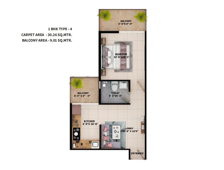 Adore Prosperity Homes 1 BHK Layout