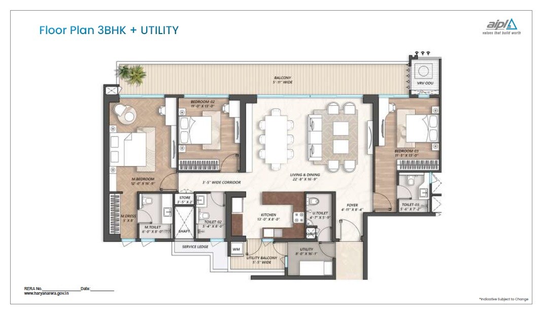 3 BHK 1421 Sq. Ft. Apartment