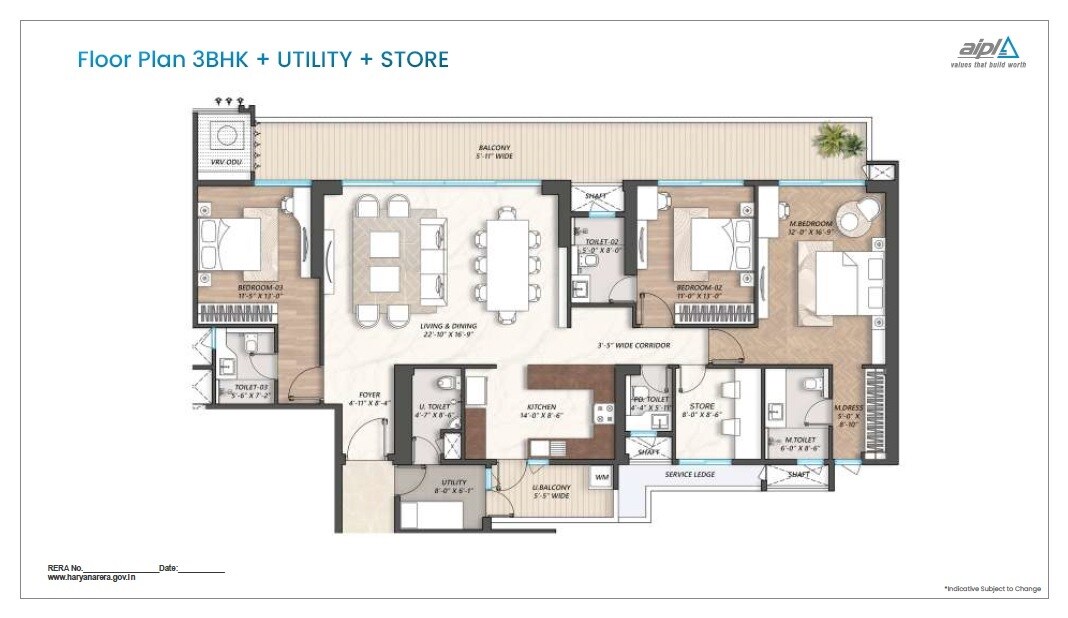 3 BHK 1577 Sq. Ft. Apartment