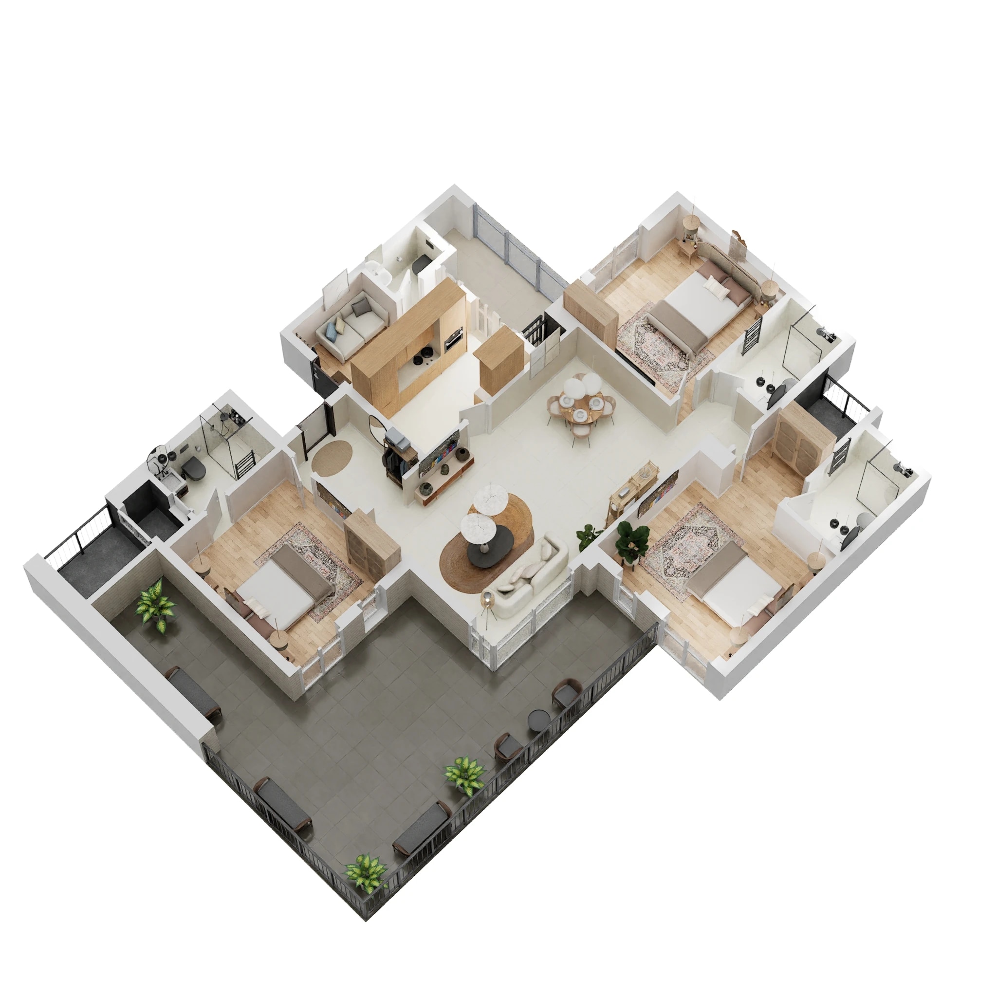 Floor plan of 3 BHK 2261 Sq. Ft. Apartment in Alphacorp Sky1, Gurgaon