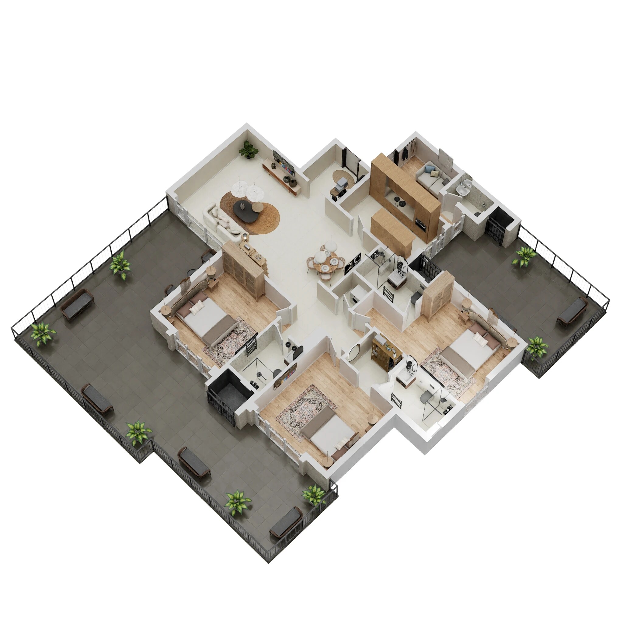 Floor plan of 3 BHK 3605 Sq. Ft. Apartment in Alphacorp Sky1, Gurgaon