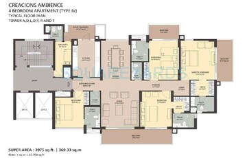  4 BHK Apartment at Ambience Creacions, Sector 22 – for Sale