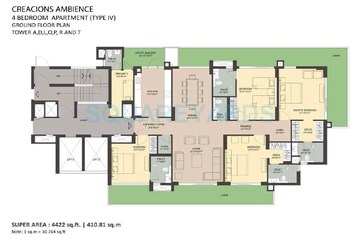  4 BHK Apartment at Ambience Creacions, Sector 22 – for Sale
