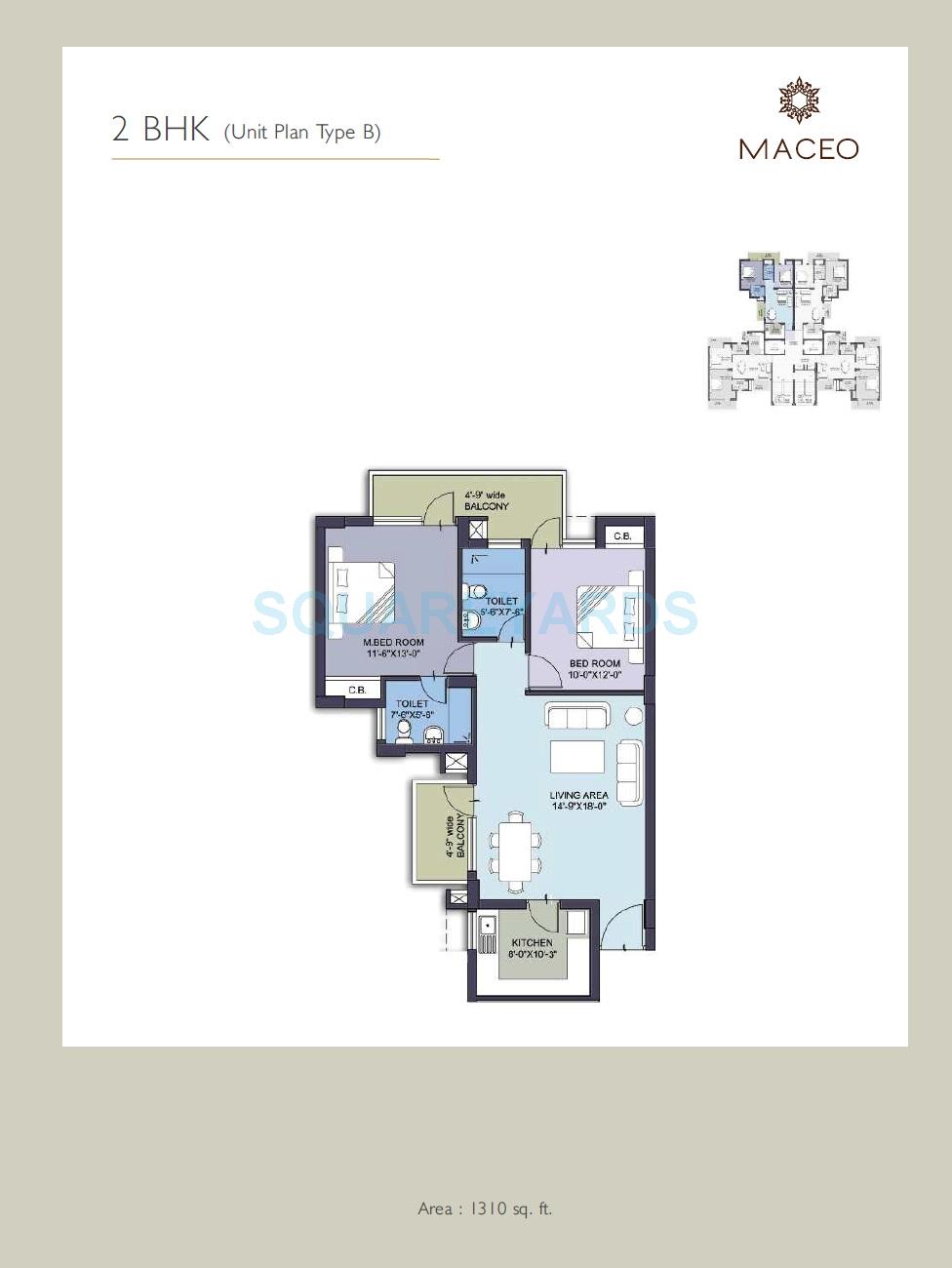 anant raj maceo apartment 2bhk 1310sqft 1