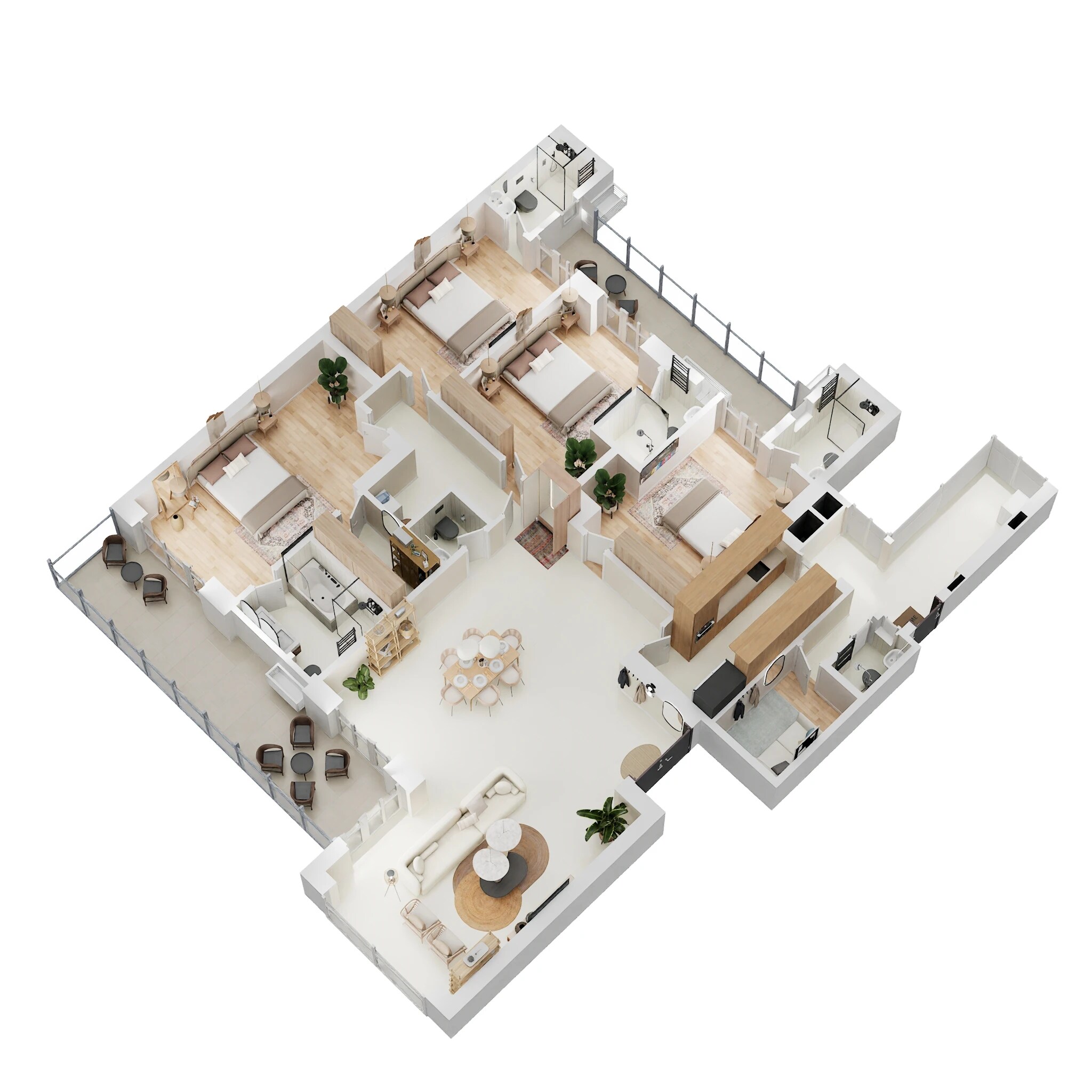 Floor plan of 4 BHK 3710 Sq. Ft. Apartment in Anant Raj The Estate Residences, Gurgaon