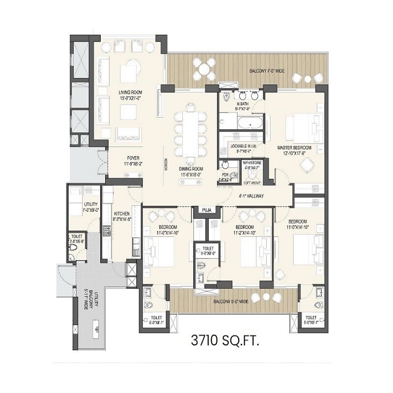 Other, anant-raj-the-estate-residences 4 Bedroom 3710 Sq.Ft. Apartment In Sector 63a Gurgaon 8788295