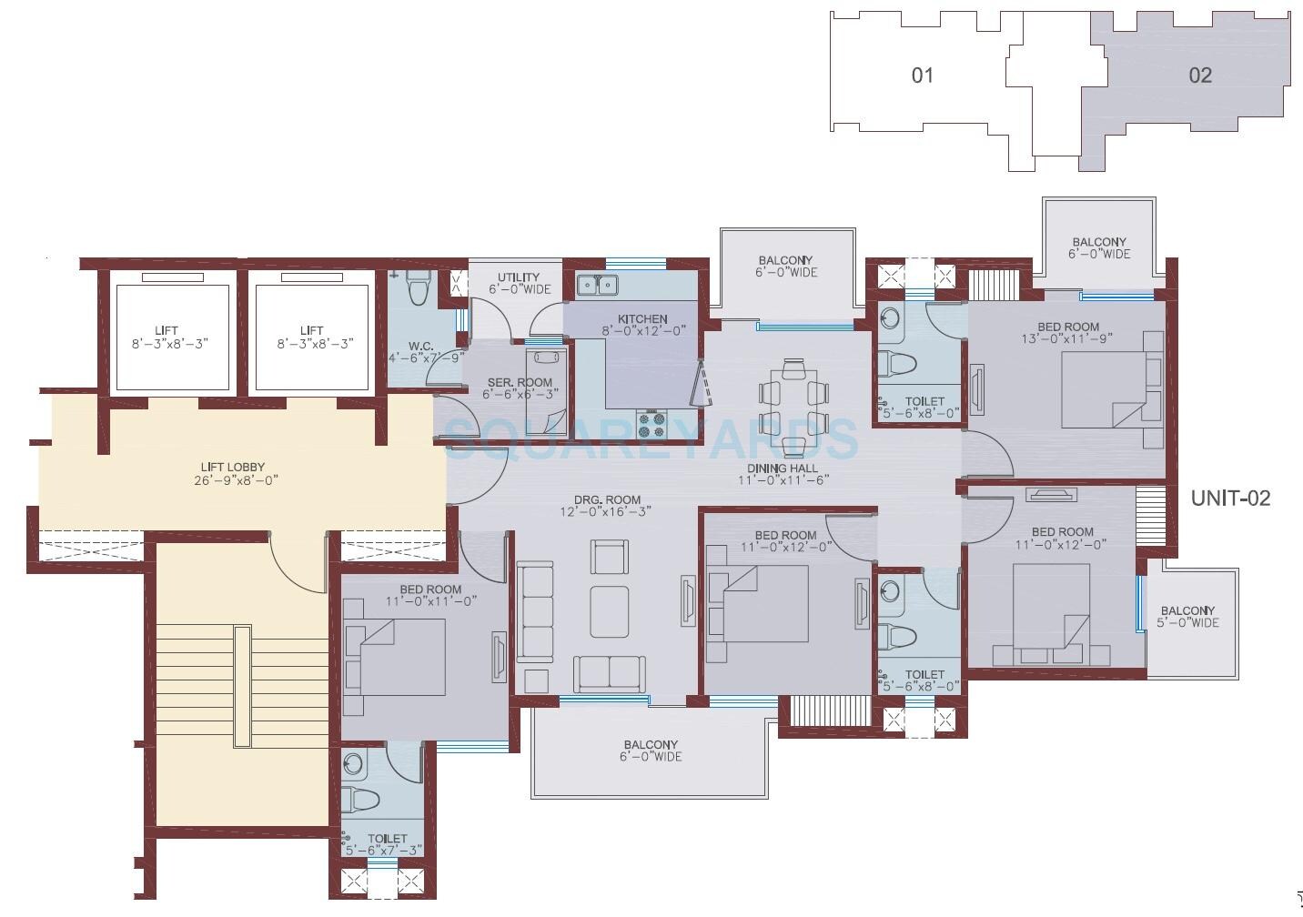 4 BHK 2321 Sq. Ft. Apartment