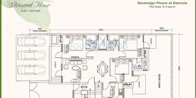 ansal esencia sovereign floors ind floor 3bhk 1323sqft 1