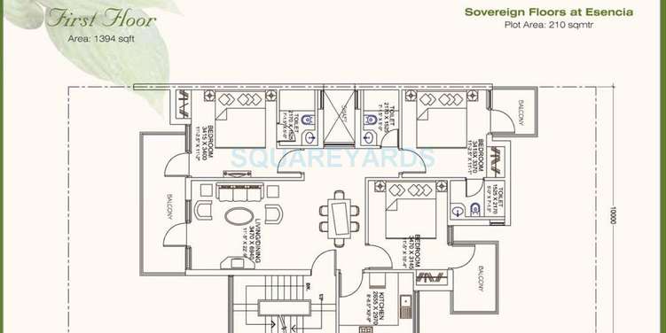 ansal esencia sovereign floors ind floor 3bhk 1394sqft 1