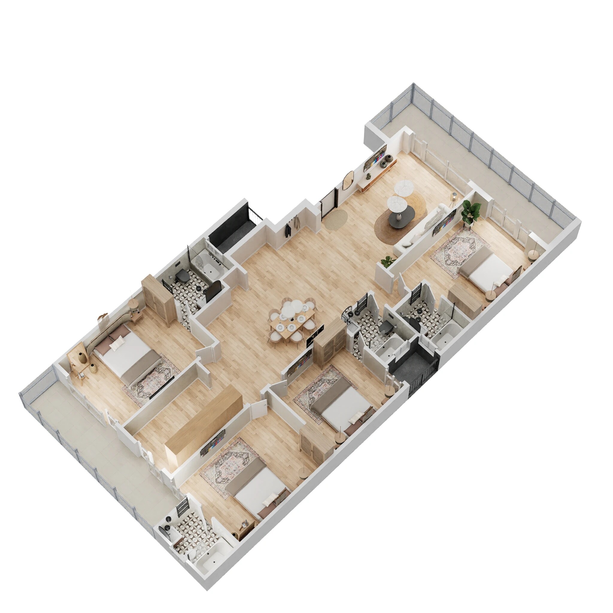 Floor plan of 4 BHK 2100 Sq. Ft. Ind Floor in Aradhya Homes, Gurgaon