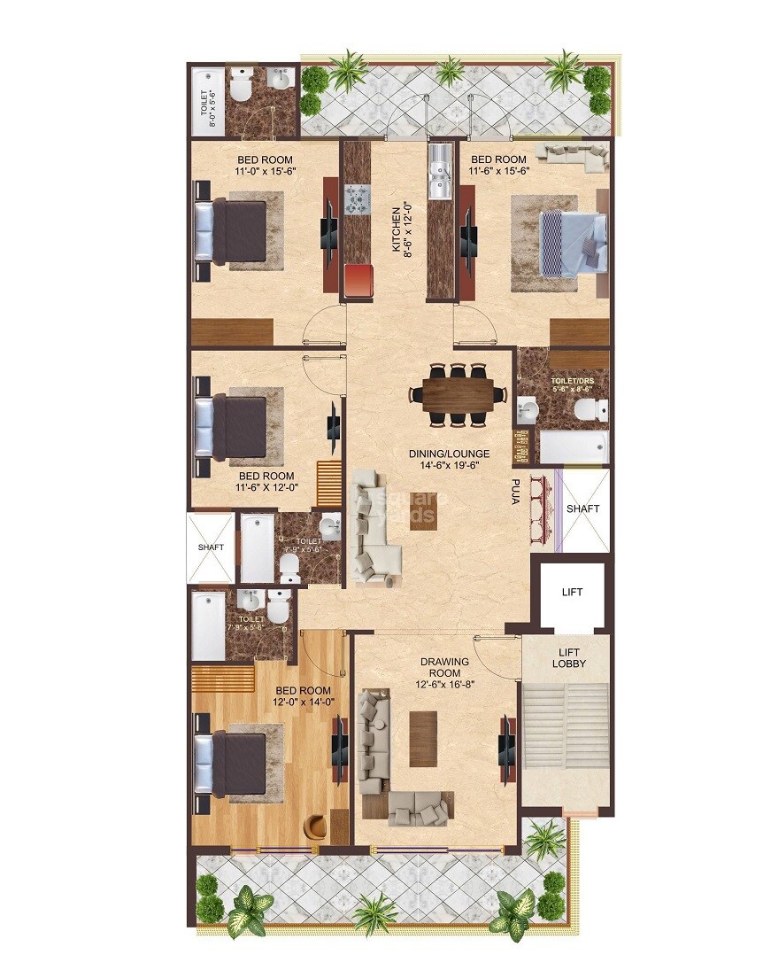Other, aradhya-homes 4 Bedroom 2100 Sq.Ft. Apartment In Sector 67a Gurgaon 4602703