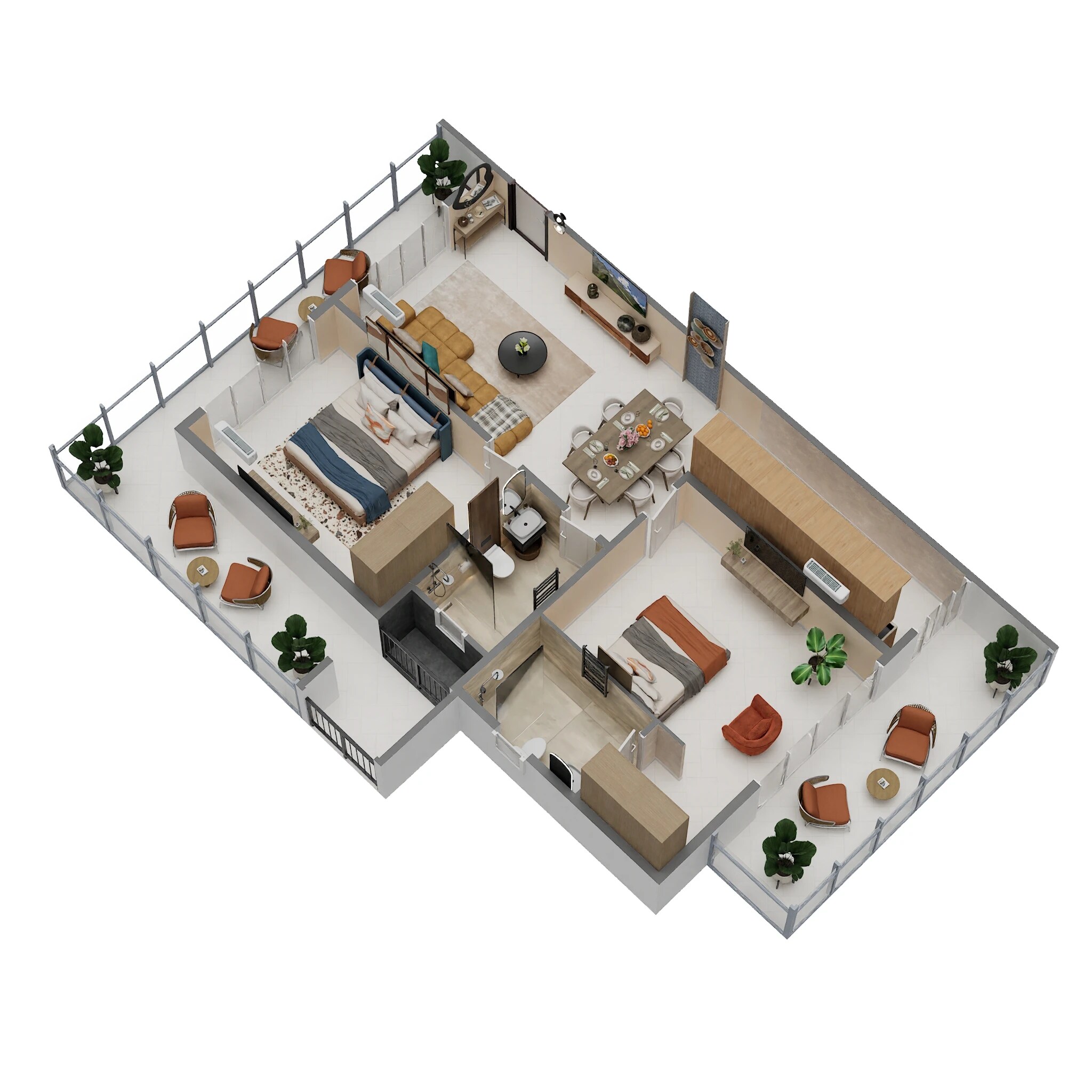 Floor plan of 2 BHK 1450 Sq. Ft. Apartment in Arttech The Story House, Gurgaon