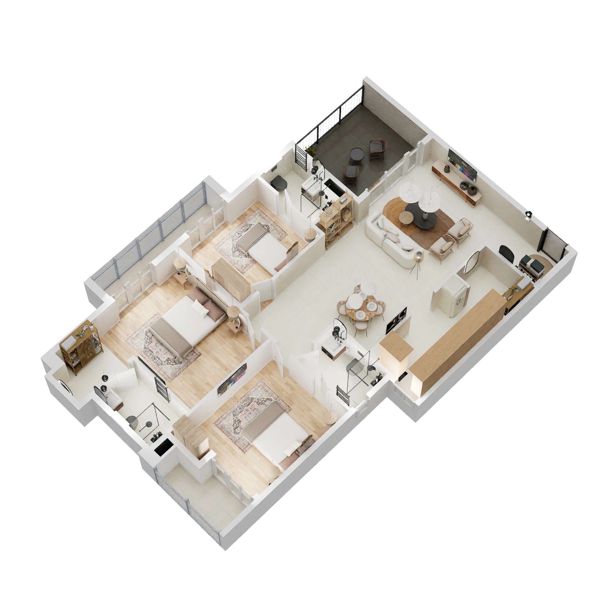 3 BHK 1205 Sq. Ft. Apartment