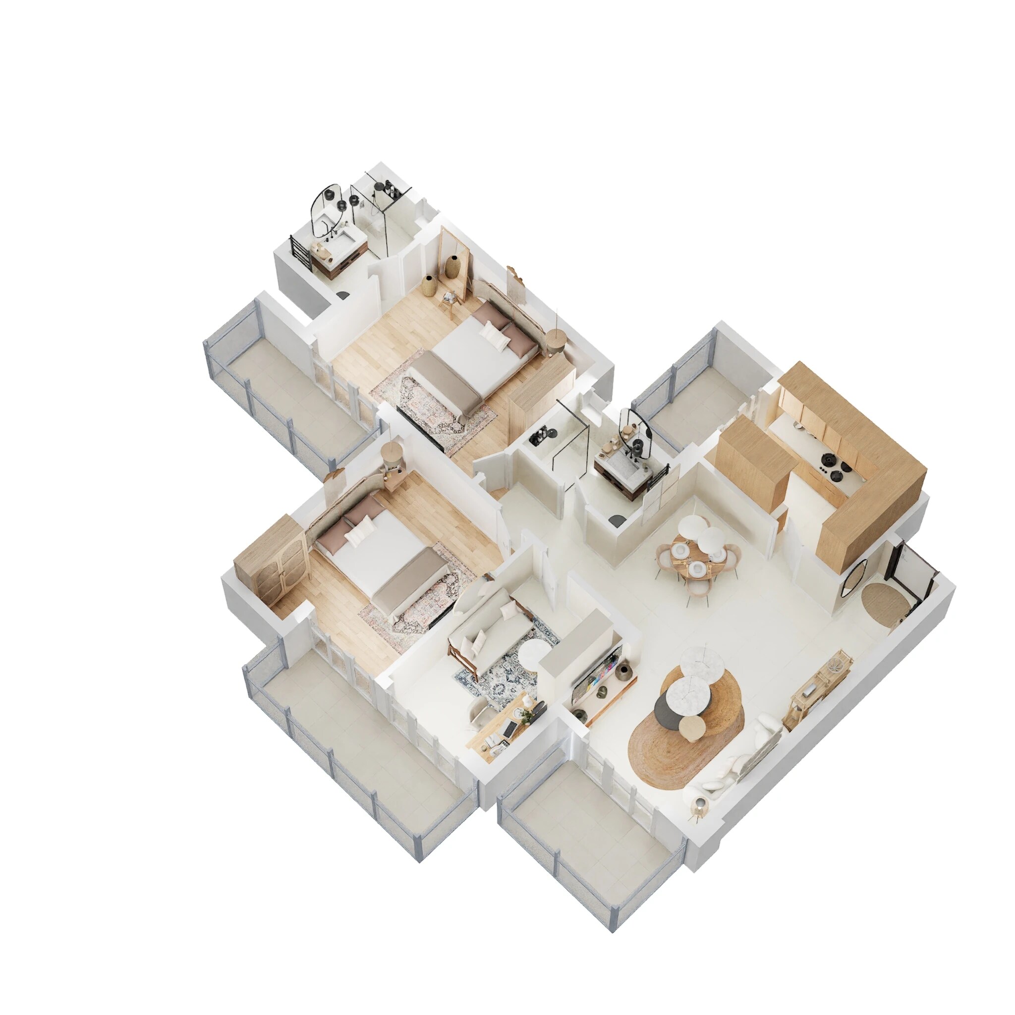 Floor plan of 2 BHK 1465 Sq. Ft. Apartment in Ashiana Mulberry, Gurgaon