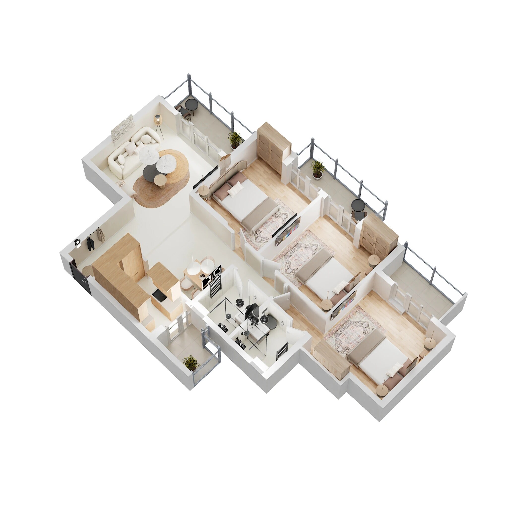 3 BHK 1550 Sq. Ft. Apartment