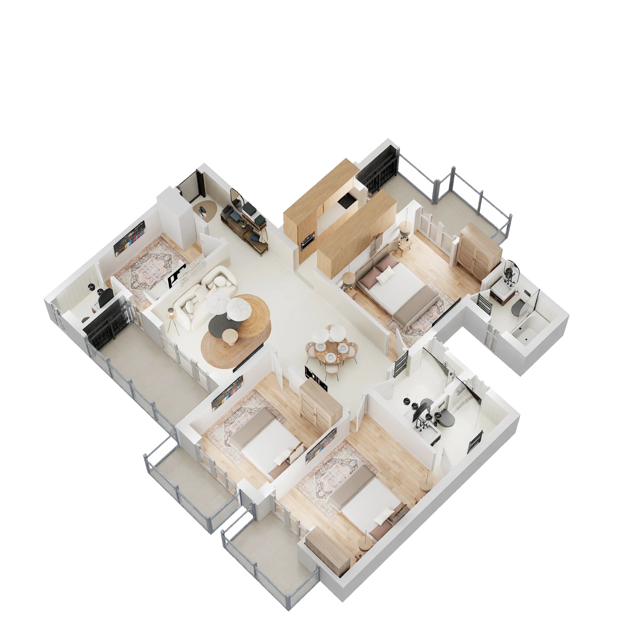 Floor plan of 3 BHK 1850 Sq. Ft. Apartment in ATS Homekraft Sanctuary, Gurgaon