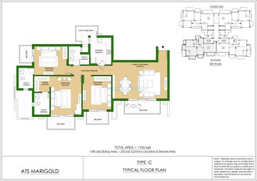  3 BHK Apartment at ATS Marigold, Sector 89a – for Rent