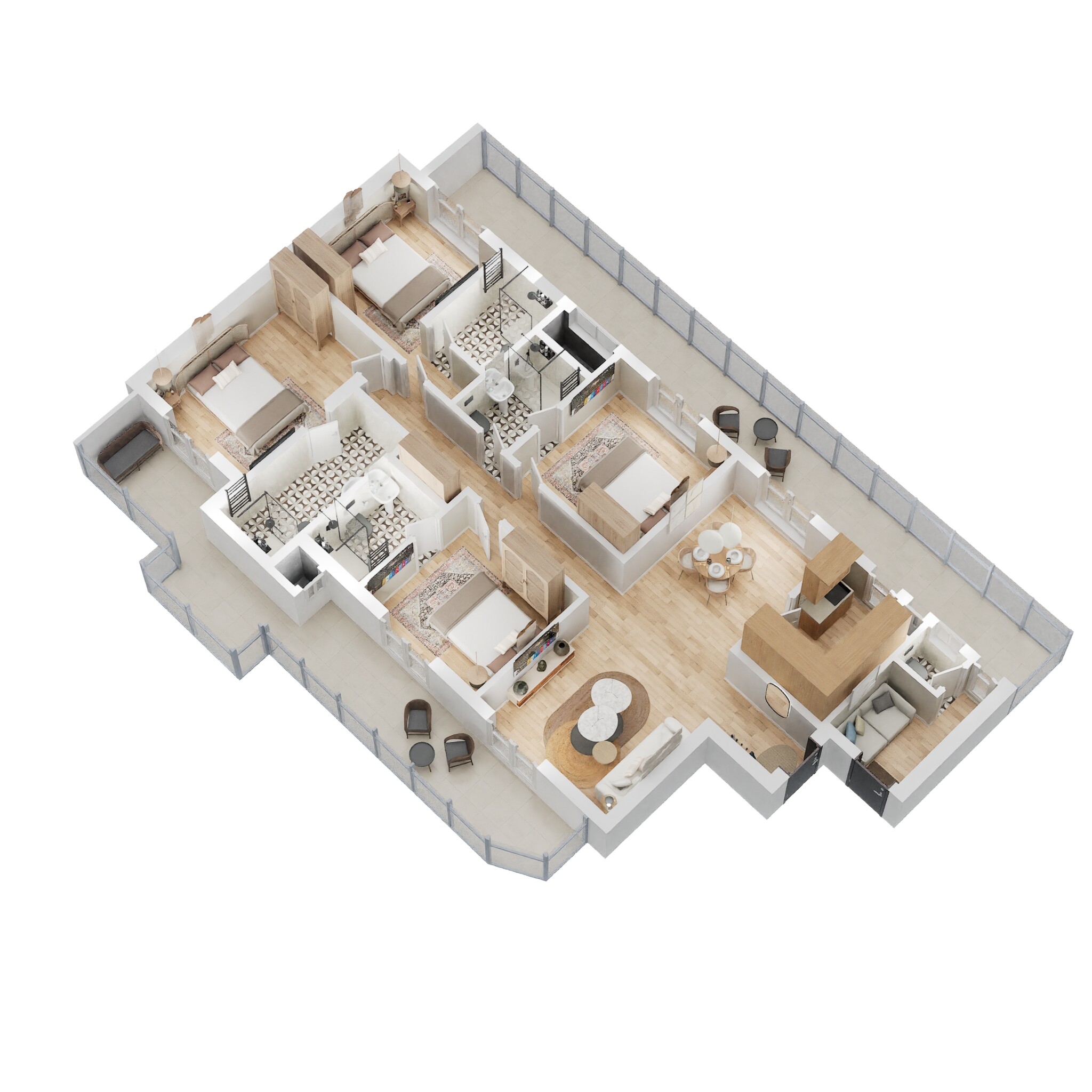 Floor plan of 4 BHK 2675 Sq. Ft. Apartment in Bestech Park View Altura, Gurgaon