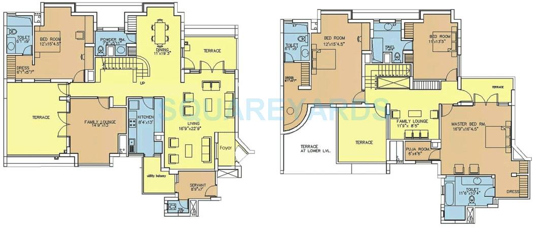 Floor plan of 4 BHK 3939 Sq. Ft. Penthouse in Bestech Park View City 1, Gurgaon