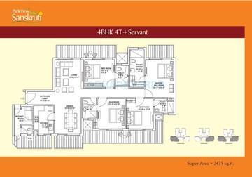 4 BHK Apartment at Bestech Park View Sanskruti, Sector 92 – for Rent