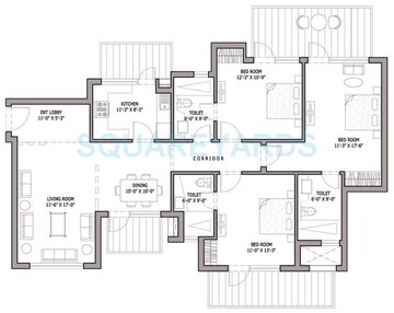  3 BHK Apartment at Bestech Park View Spa Next, Sector 67 – for Rent