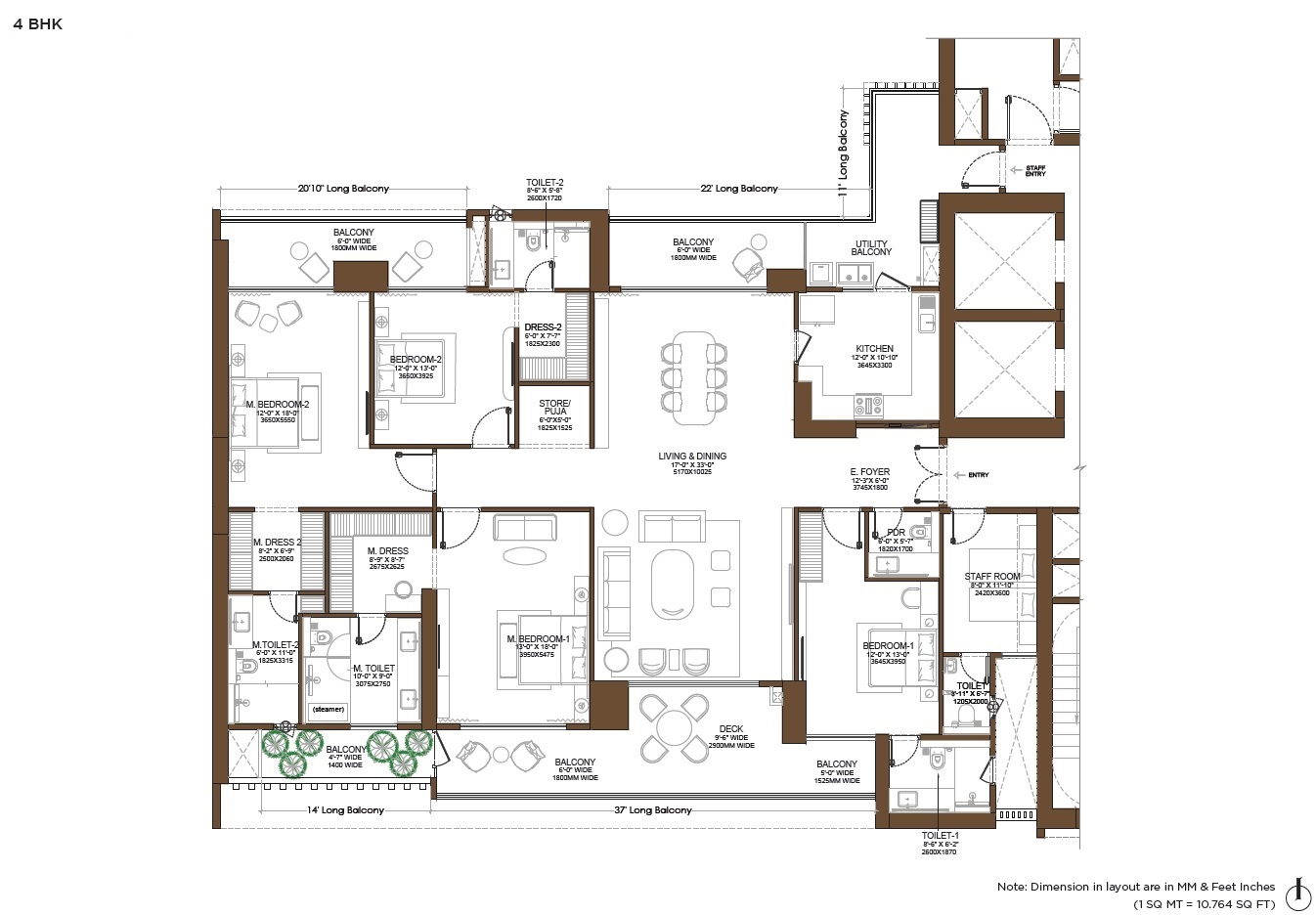 4 BHK 4200 Sq. Ft. Apartment in Birla Arika