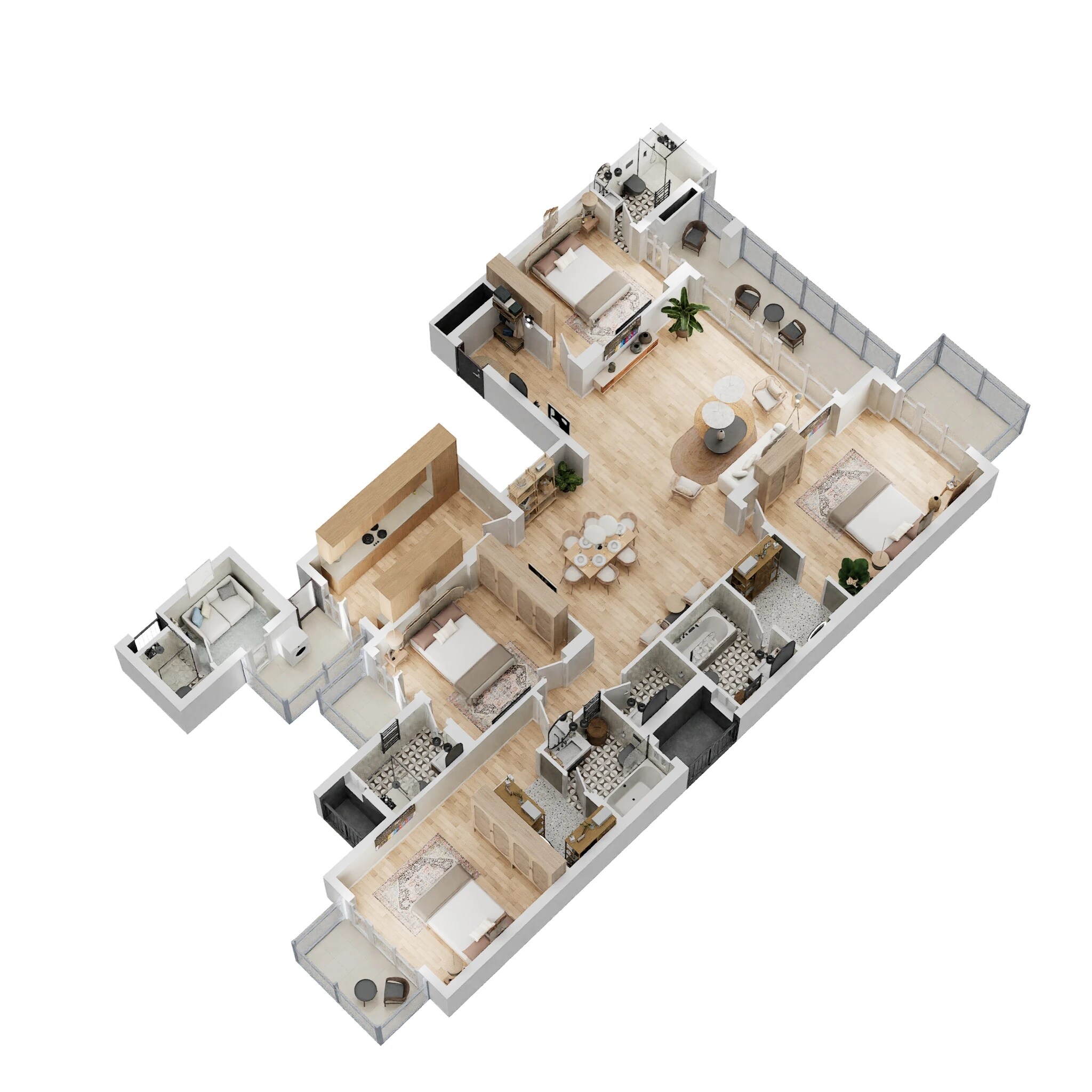 Floor plan of 4 BHK 1797 Sq. Ft. Apartment in Birla Navya, Gurgaon