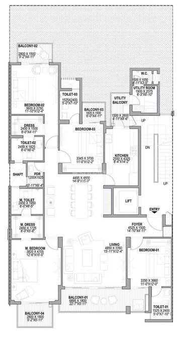 4 BHK Apartment at Birla Navya, Sector 63a – for Rent