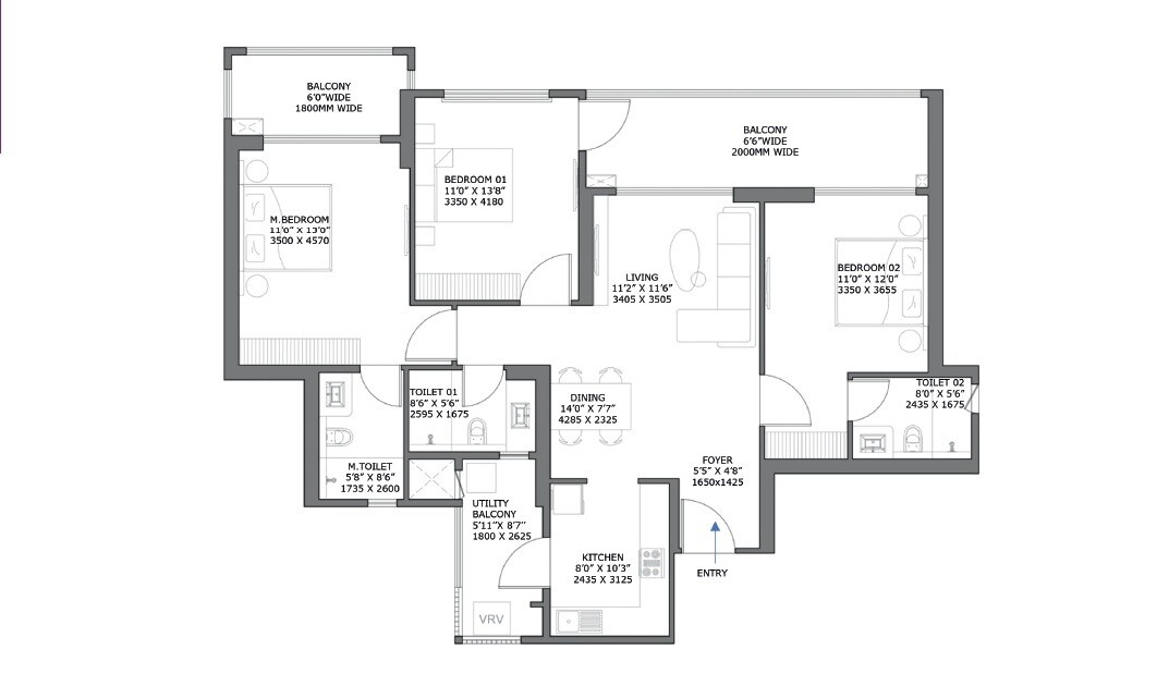 Other, birla-pravaah 3 Bedroom 2000 Sq.Ft. Apartment In Sector 71 Gurgaon 9590311