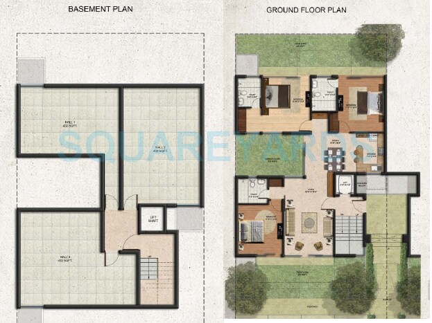 Floor plan of 3 BHK 2647 Sq. Ft. Ind Floor in BPTP Amstoria Country Floor, Gurgaon