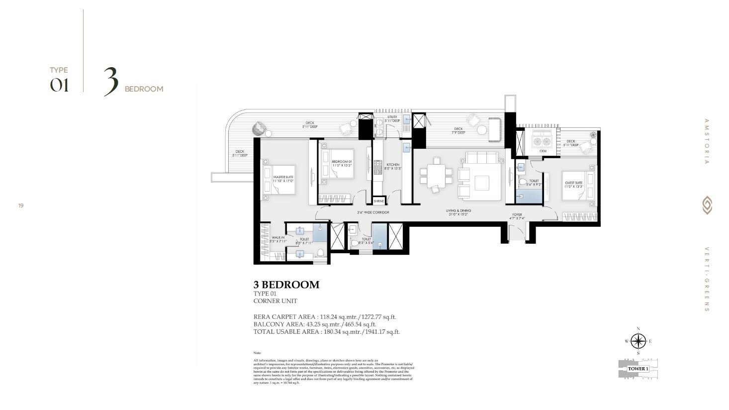  3 BHK Apartment at BPTP Amstoria Verti Greens, Sector 102 – for Sale
