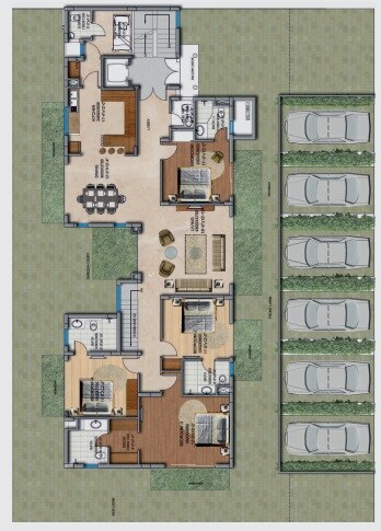 Floor plan of 4 BHK 3560 Sq. Ft. Villa in BPTP Amstoria, Gurgaon