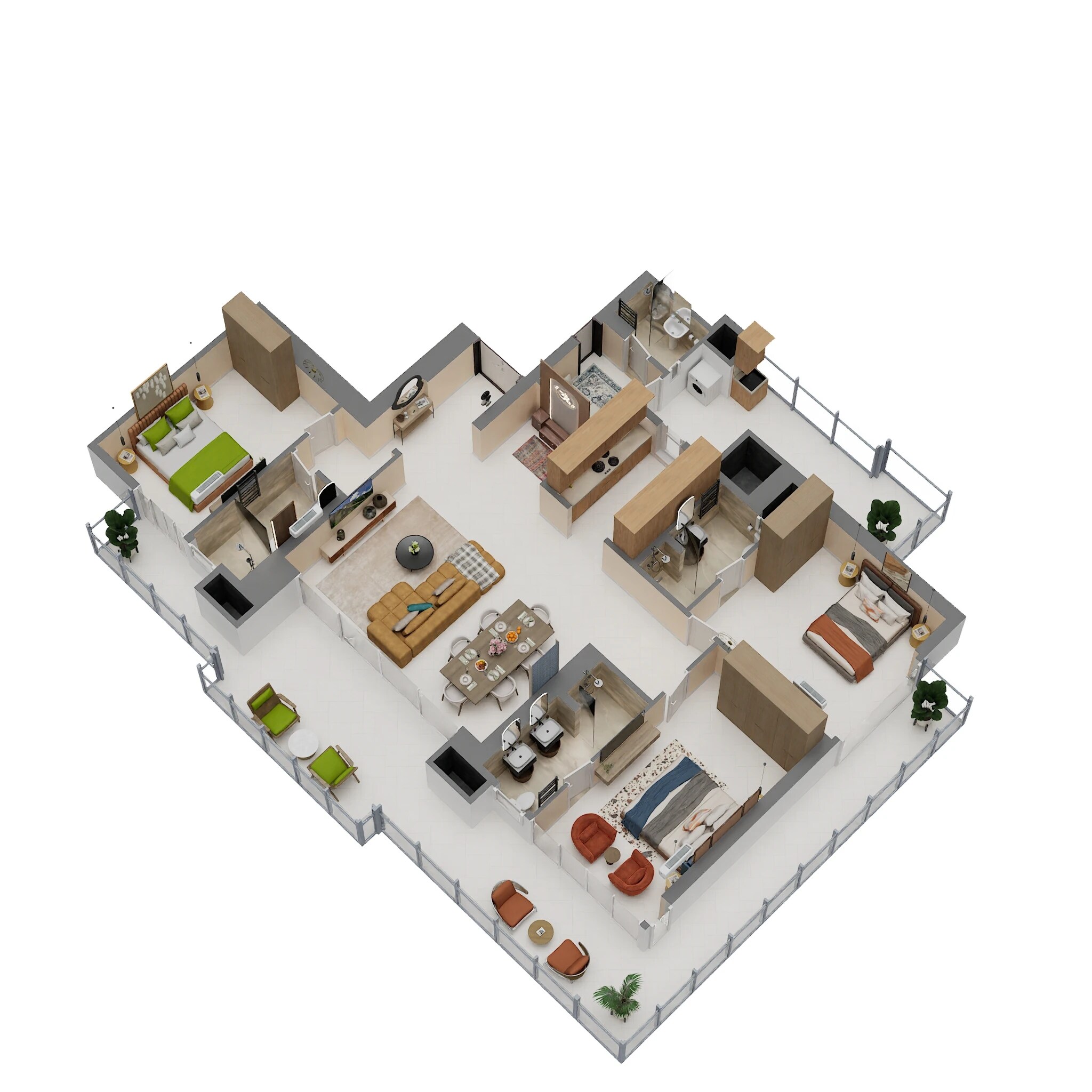 Floor plan of 3 BHK 2600 Sq. Ft. Apartment in BPTP Downtown 66, Gurgaon