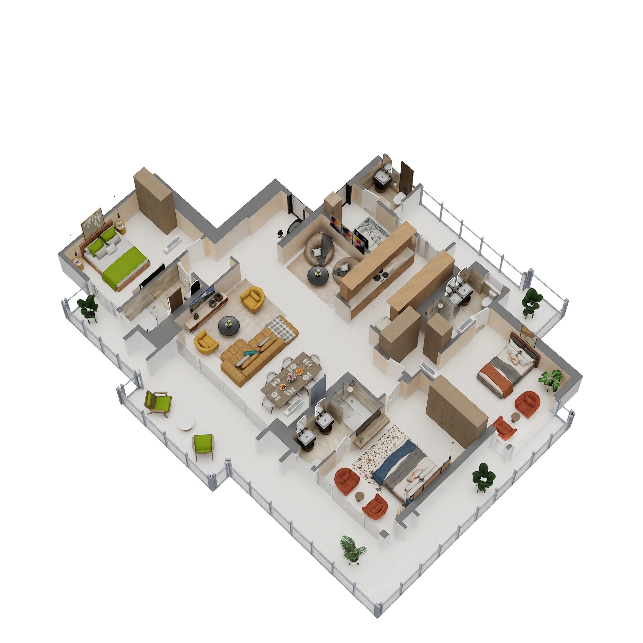 Floor plan of 3 BHK 2900 Sq. Ft. Apartment in BPTP Downtown 66, Gurgaon