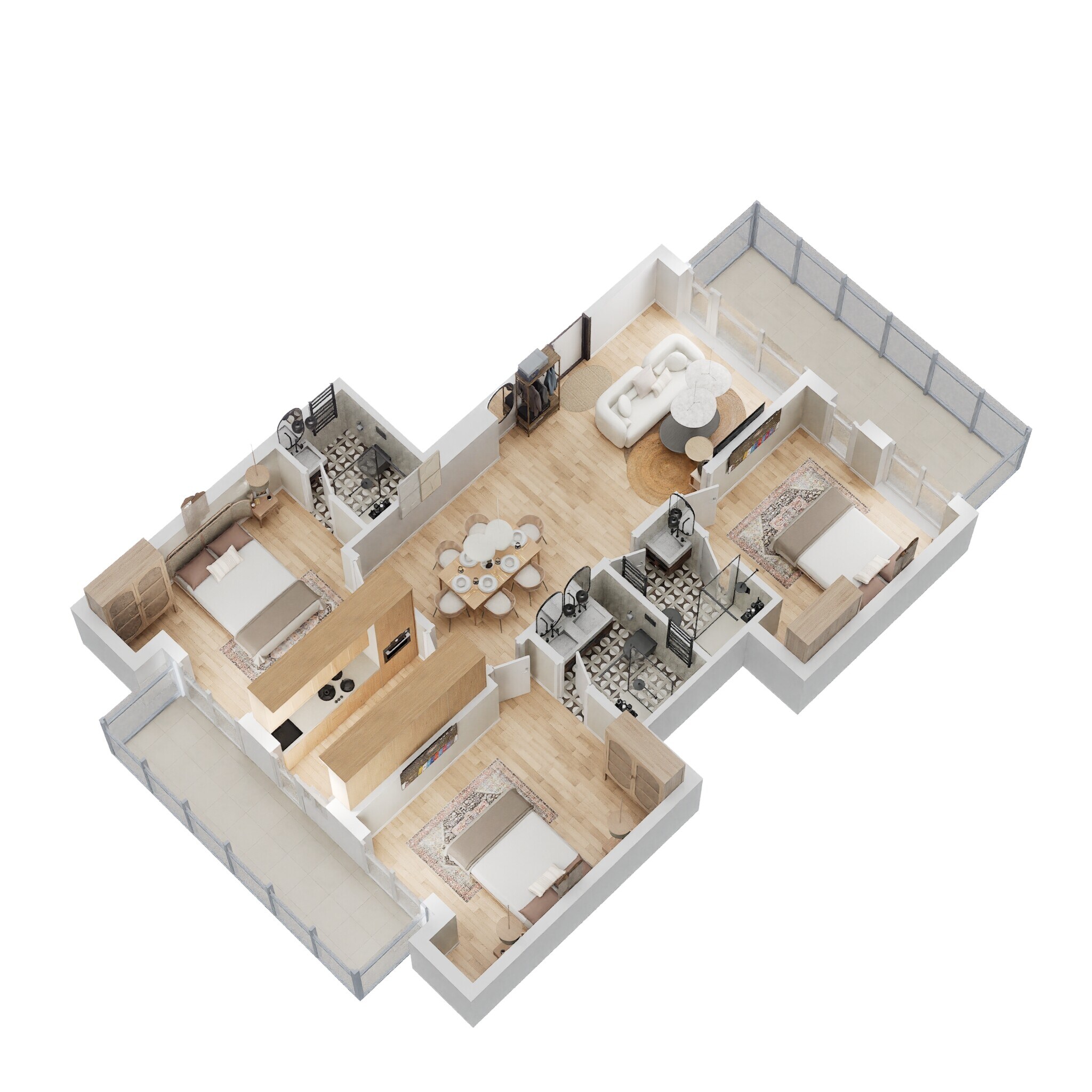 Floor plan of 3 BHK 1674 Sq. Ft. Ind Floor in BPTP The Pedestal, Gurgaon