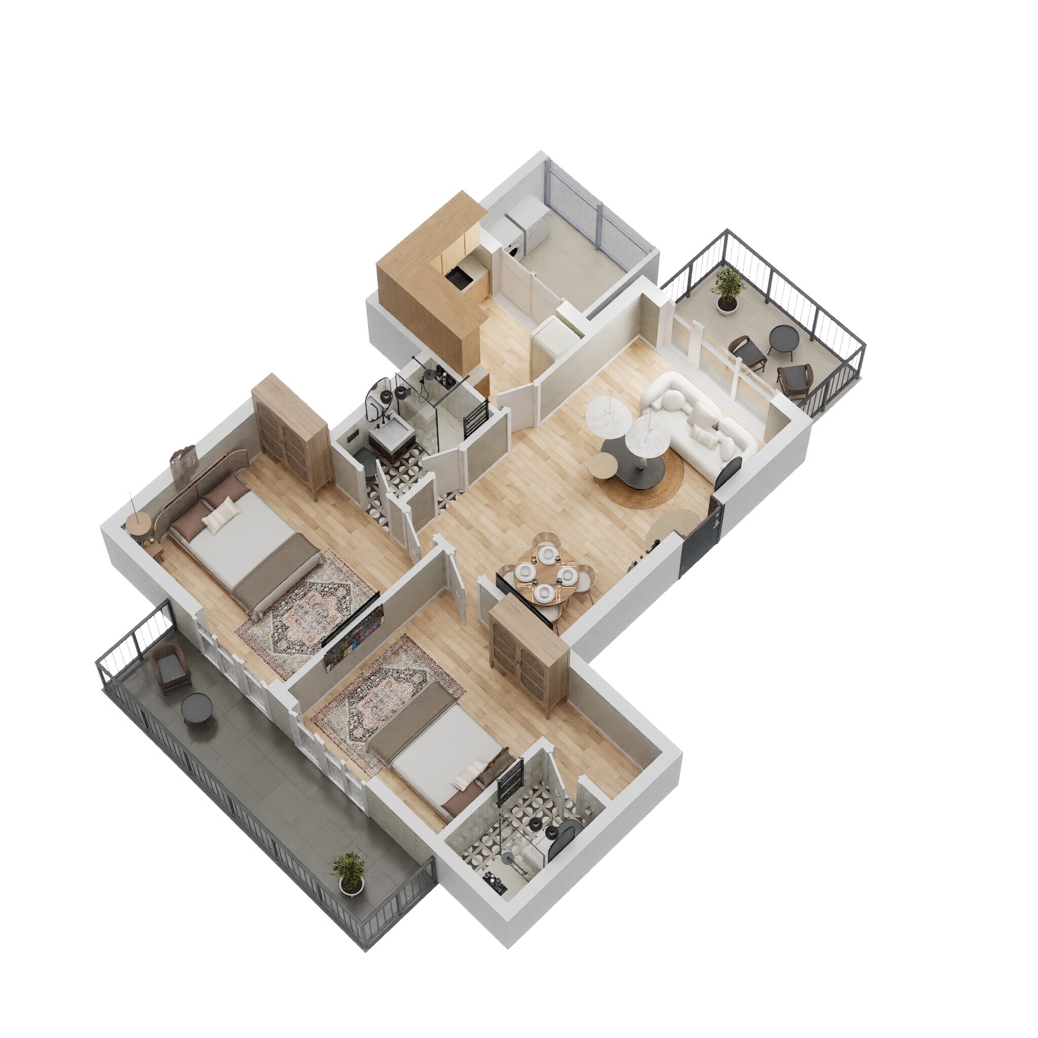 Floor plan of 2 BHK 1080 Sq. Ft. Ind Floor in BPTP The Pedestal, Gurgaon