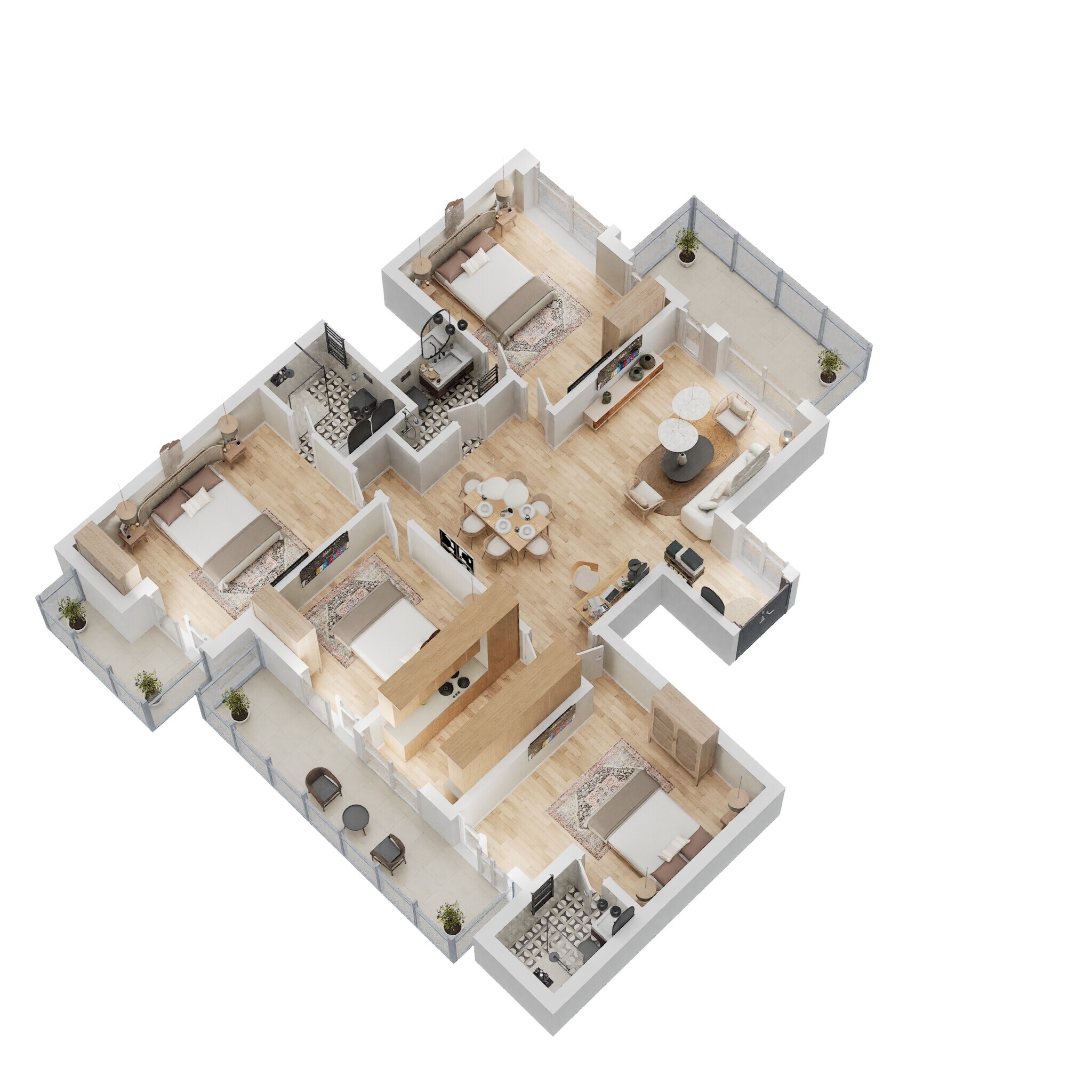 Floor plan of 4 BHK 1823 Sq. Ft. Ind Floor in BPTP The Pedestal, Gurgaon
