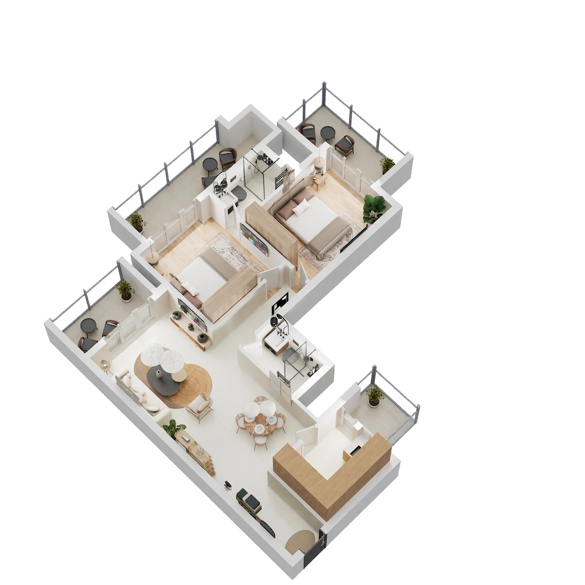 Floor plan of 2 BHK 1450 Sq. Ft. Apartment in Capital The Residences 360, Gurgaon