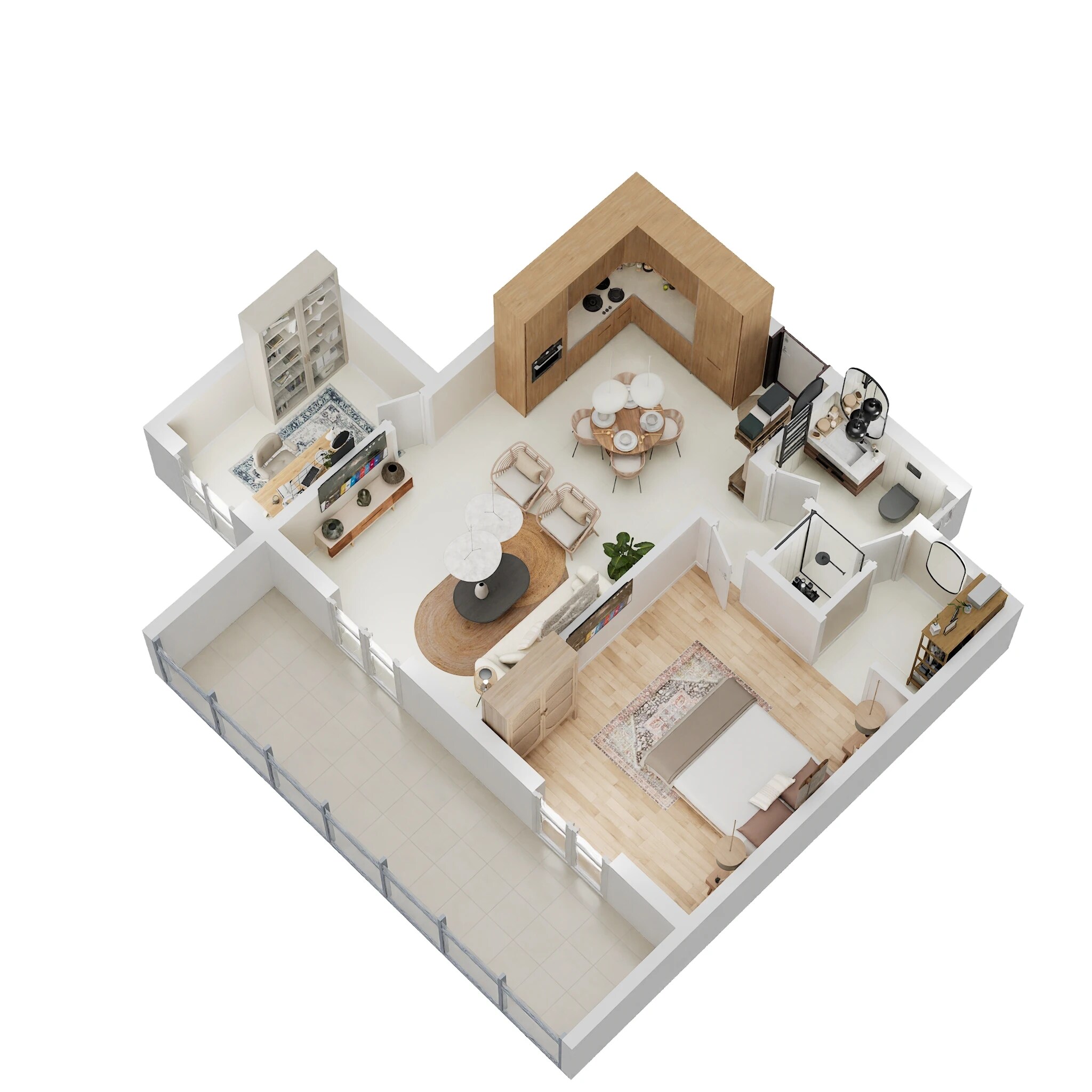 Floor plan of 1 BHK 1017 Sq. Ft. Apartment in Central Park 3 The Room, Gurgaon
